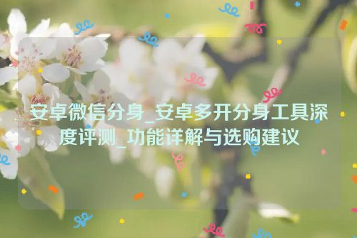 安卓微信分身_安卓多开分身工具深度评测_功能详解与选购建议