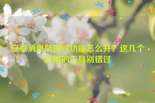 安卓消息防撤回功能怎么开？这几个好用的工具别错过