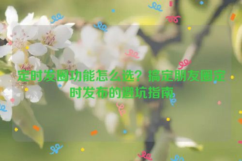 定时发圈功能怎么选?搞定朋友圈定时发布的避坑指南